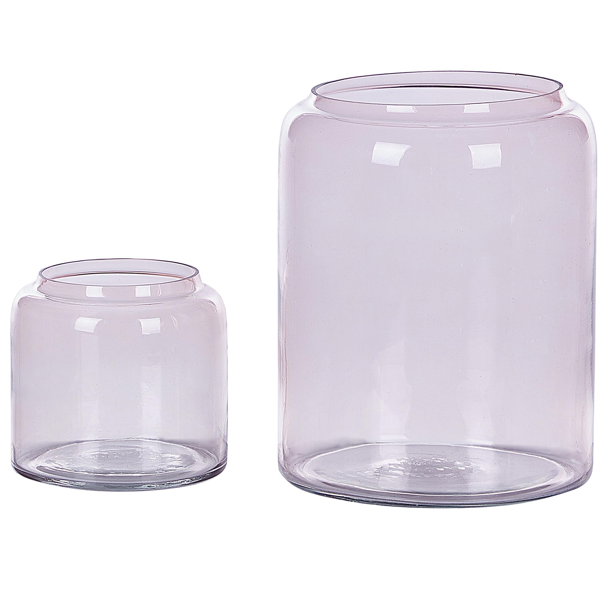 DEKOVASE Glas rosa Rasam - Rosa, Glas (20cm) - Beliani