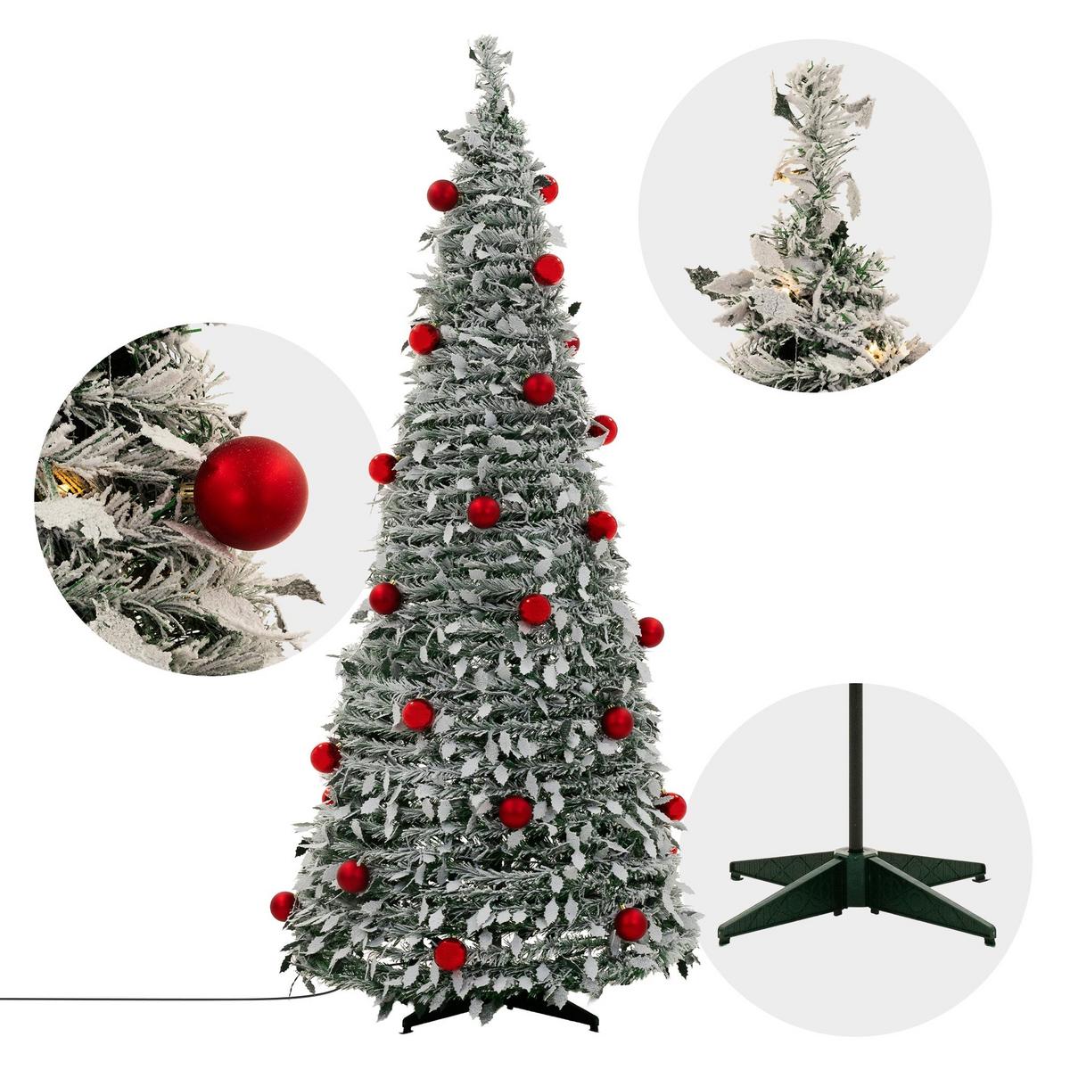 WEIHNACHTSBAUM künstlich Pop Up 180 cm faltbar Weihnachtsdeko inkl. LED Lichterkette - Multicolor, Kunststoff (70/180cm) - ECD-Germany
