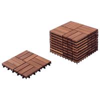 TERRASSENFLIESEN 10 Stück Braun Acerenza - Braun, Holz (30/30cm) - Beliani