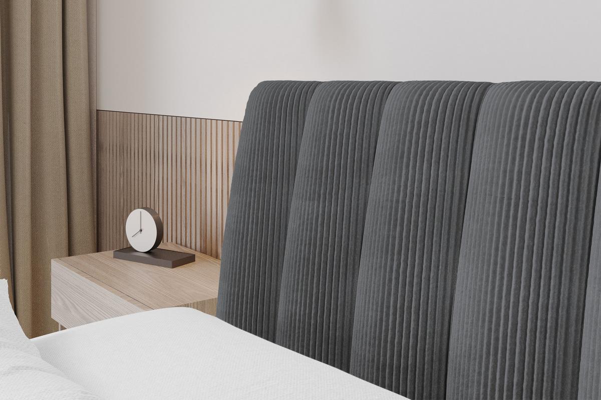 POLSTERBETT mit Bettkasten und Lattenrost, Bett mit Matratze H3/H4 - ILAN 160x200 Dunkelgrau - Anthrazit, Holzwerkstoff/Textil (160/200cm) - ALTDECOR