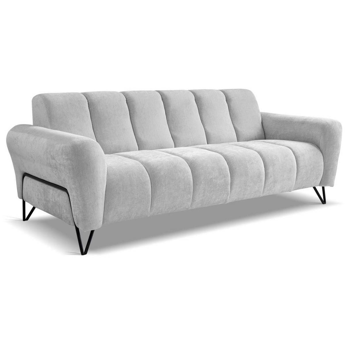 SITZGARNITUR Volare Sofas+Sessel, ohne Schlaffunktion, Hellgrau - Hellgrau/Schwarz, Textil/Metall (220/83/98cm) - Beautysofa