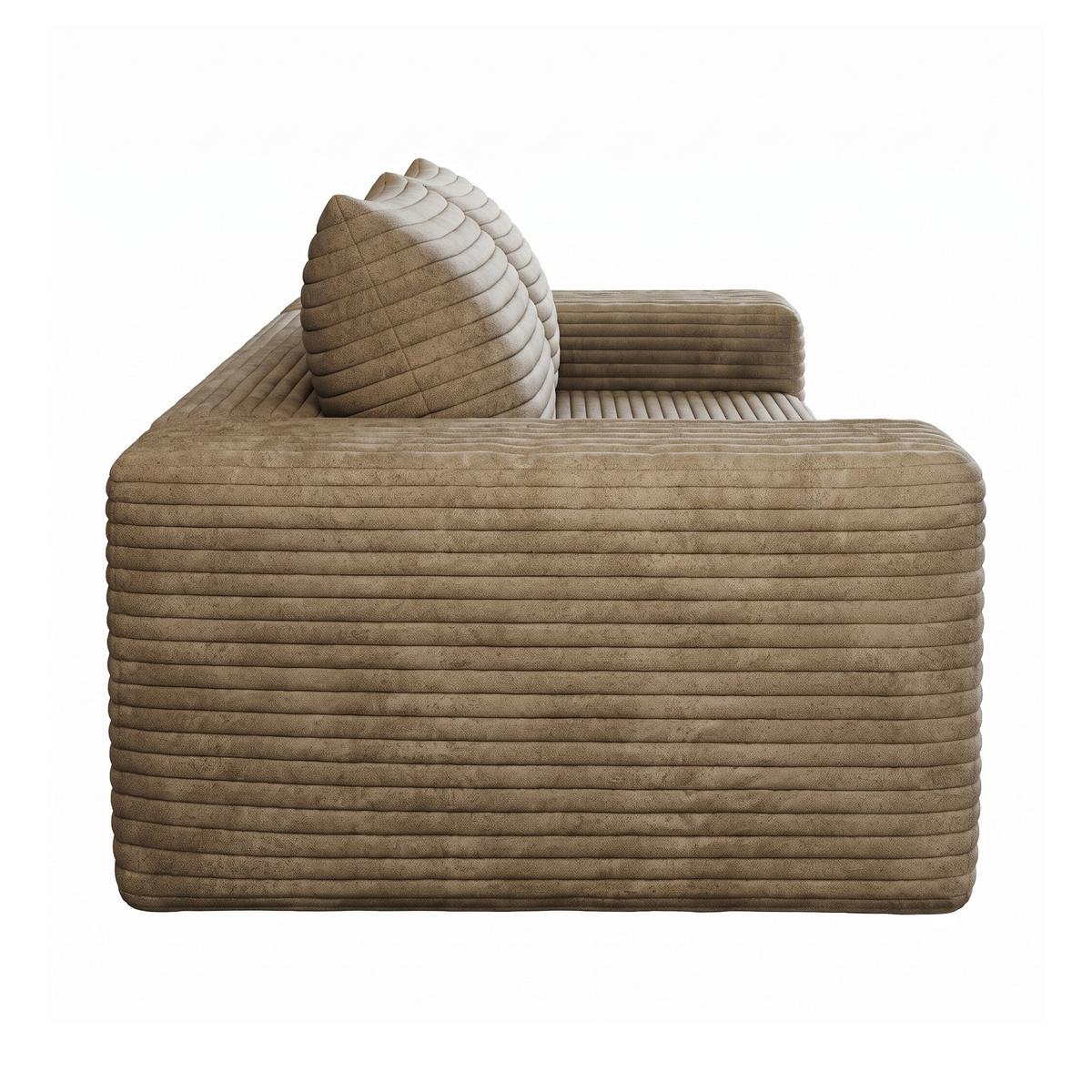 2-SITZER SOFA 180cm Cord-Sofa ohne Montage - Sandfarben, Textil (180/83/90cm) - Urban Meuble