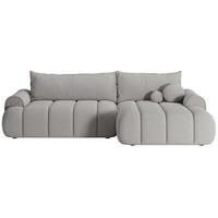 ECKSOFA Dandelino Hellgrau mit Bouclé-Bezug, rechts - Hellgrau/Schwarz, Kunststoff/Textil (172/271cm) - Selsey