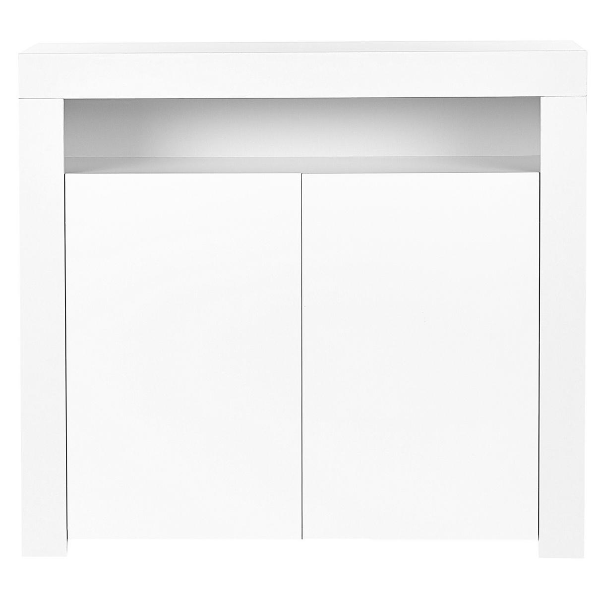 SCHRANK Weiß Covina - Weiß, Holzwerkstoff (108/97/35cm) - Beliani