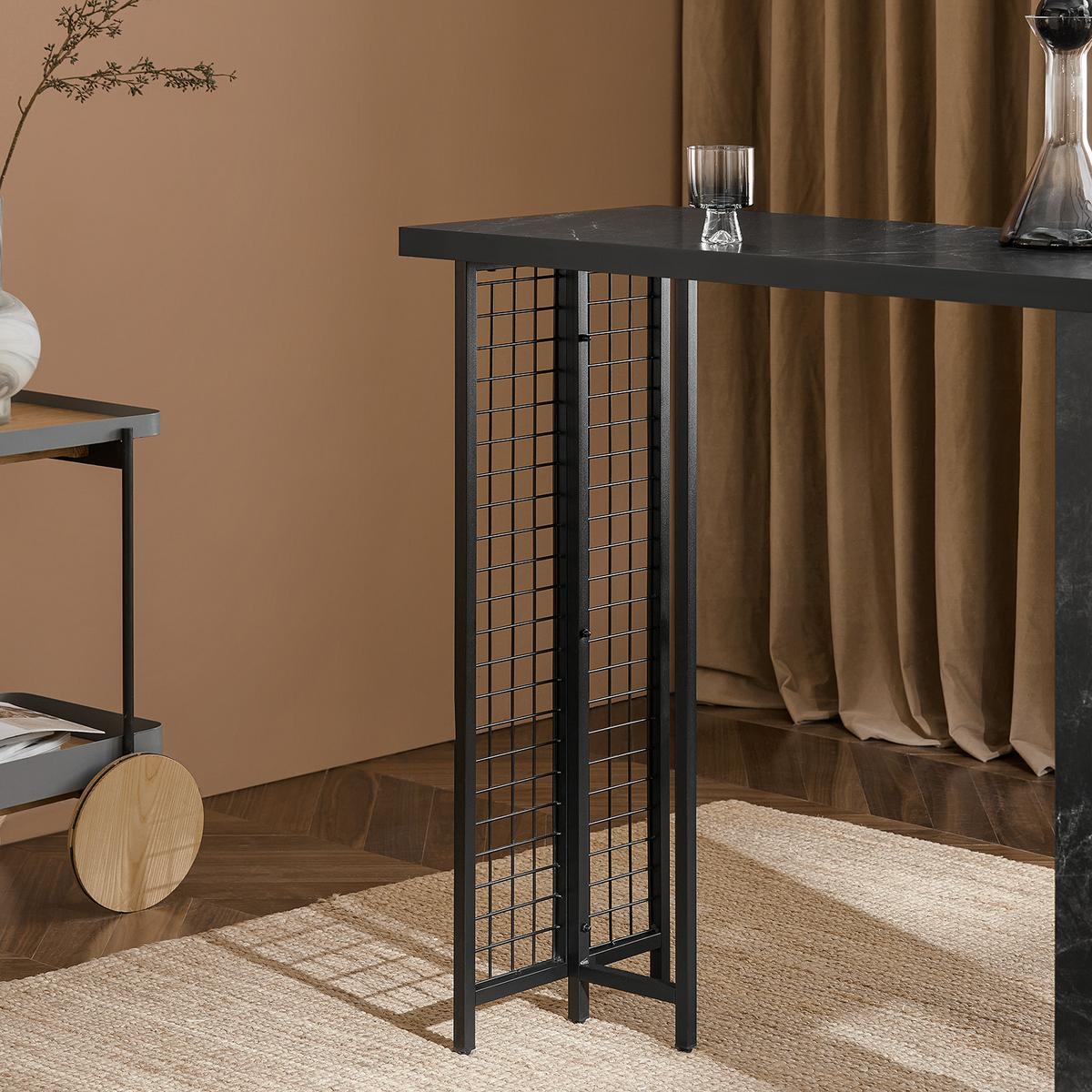 BARTISCH Schwarz - Schwarz, Holzwerkstoff/Metall (50/120/105cm) - SoBuy