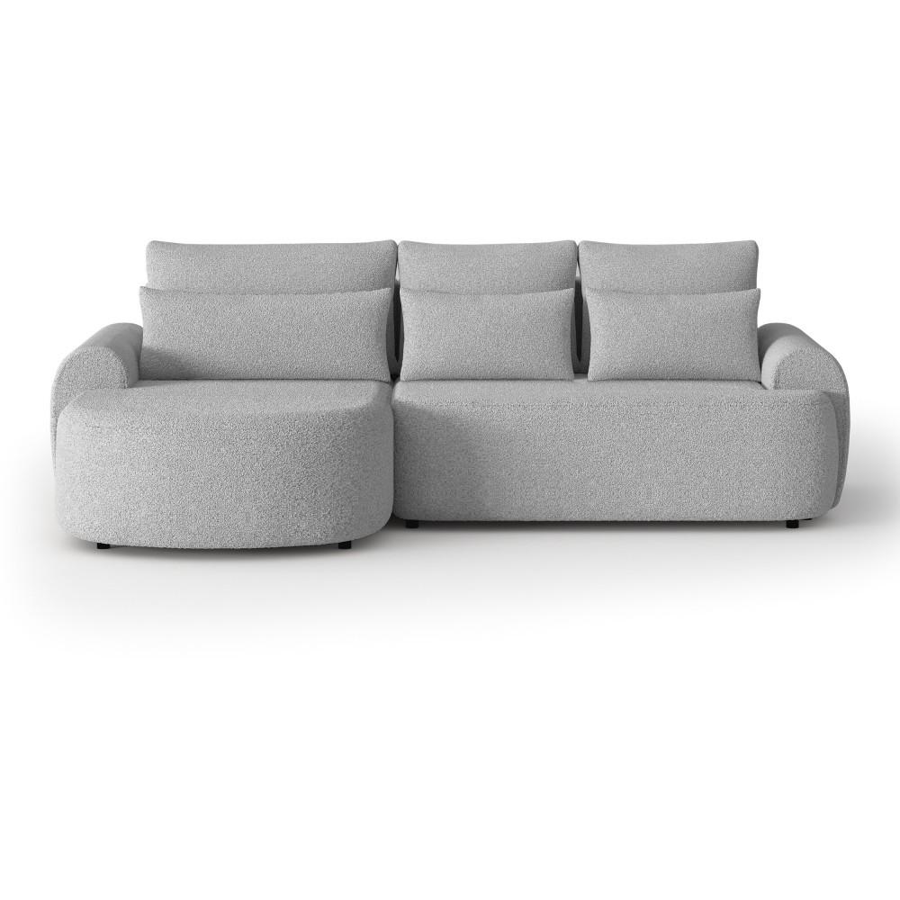 ECKSCHLAFSOFA Olivio L Hellgrau, links - Hellgrau/Schwarz, Kunststoff/Textil (266/170cm) - Beautysofa