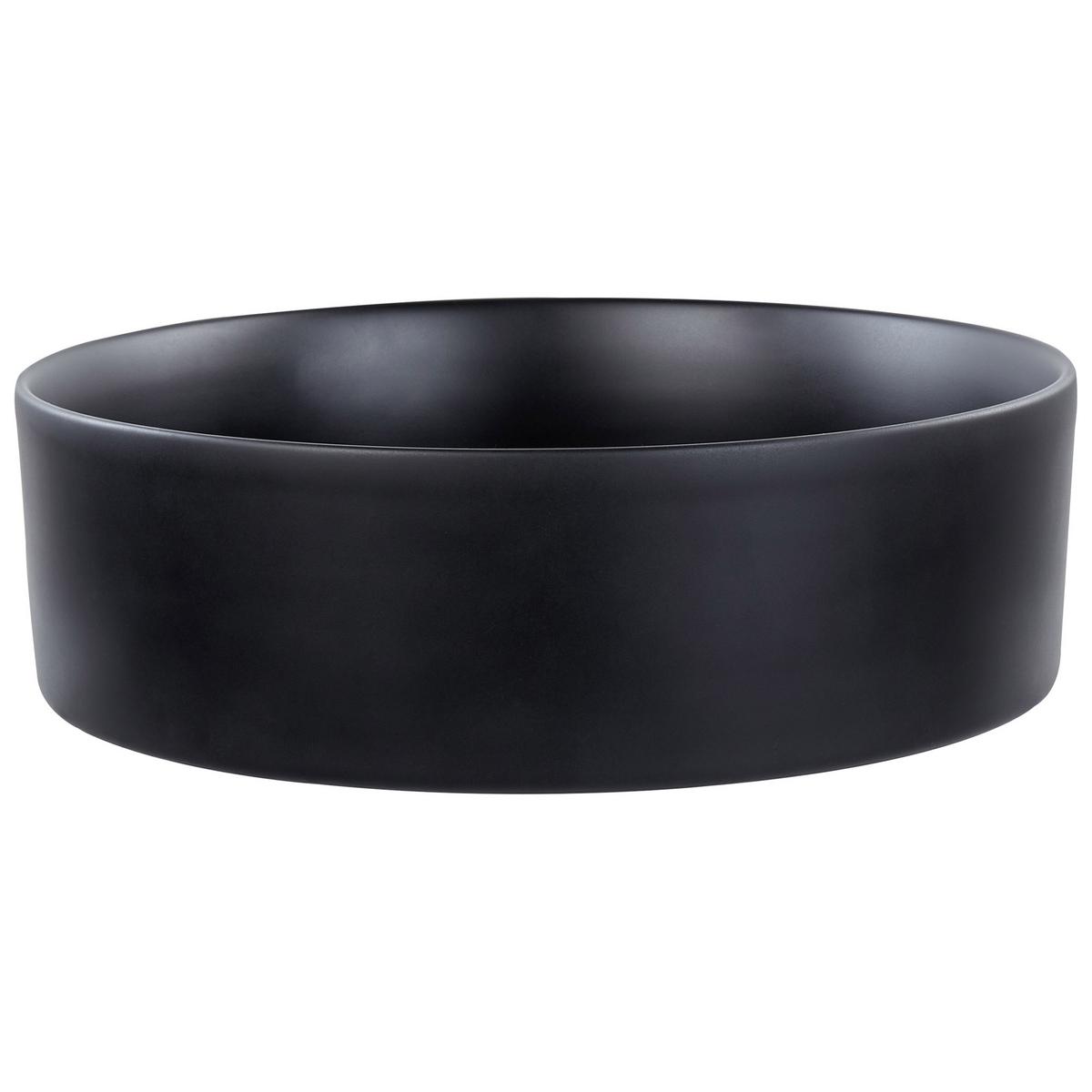 AUFSATZWASCHBECKEN Schwarz 40 cm Keramik Tebar - Schwarz, Keramik (40/12/40cm) - Beliani