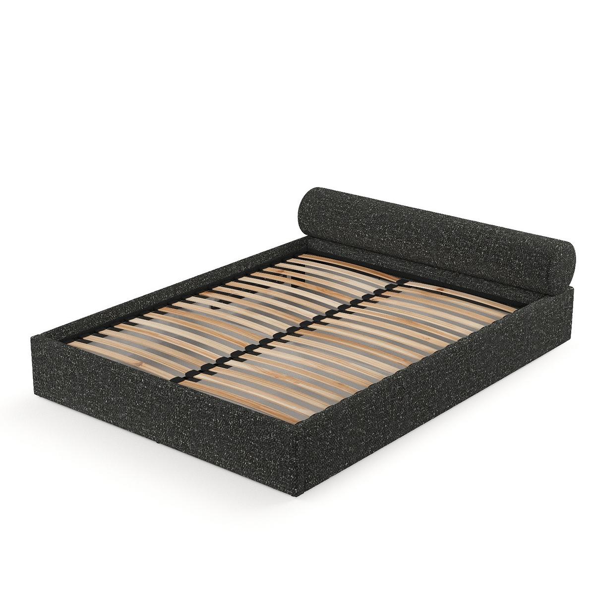 POLSTERBETT Solvo mit Stauraum 160/200 cm Schwarz im Blur Stoff - Schwarz/Naturfarben, Holz/Holzwerkstoff (160/200cm) - AltaBeds