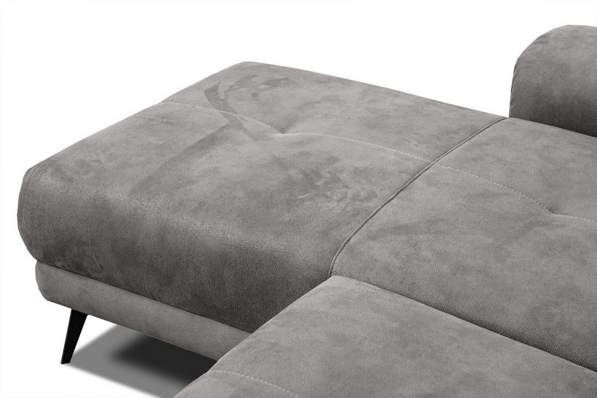 ECKSOFA FIERO 4-Sitzer, hellgrau - Hellgrau/Schwarz, Holzwerkstoff/Textil (158/269cm) - Wozimo