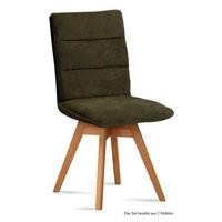 ESSZIMMERSTUHL drehbar (2er-Set) Dorle 47x92x60 Eiche geölt/Khaki - Dunkelgrün/Eichefarben, Kunststoff (60/92/47cm) - 58aufmkessel