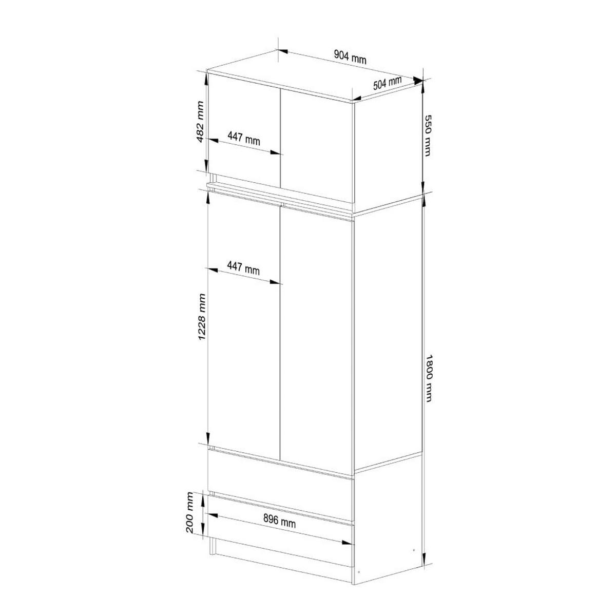 KLEIDERSCHRANK Dunkelbraun, Eiche Sonoma 234/90/51 - Dunkelbraun, Holzwerkstoff (90/234/51cm) - RAUMHIRSCH FURNITURE