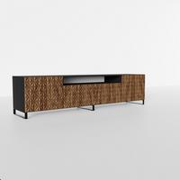 LOWBOARD ROVA 200/41/40 cm, Stand-TV-Schrank Schwarz / Eichefarben - Eichefarben/Schwarz, Holzwerkstoff (200/41/40cm) - MASSENO