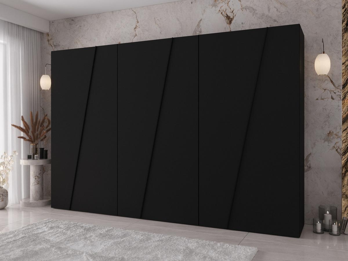 DREHTÜRENSCHRANK Zen 300 cm - Schwarz, Holzwerkstoff/Kunststoff (300/202/50cm) - MIRJAN24