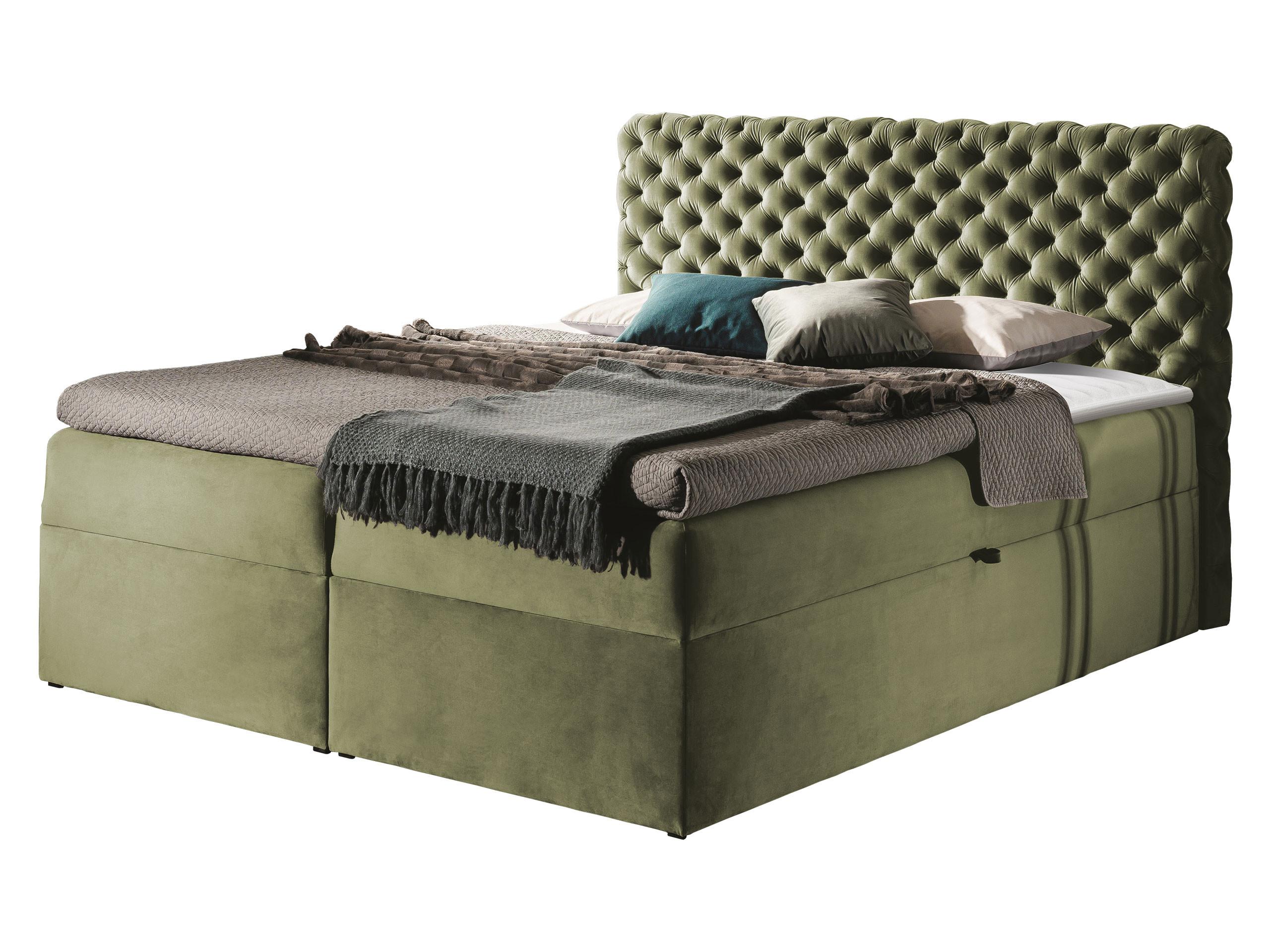 BOXBETT Chesterfield - H3 - Hellgrün, Holz (180/200cm) - MIRJAN24