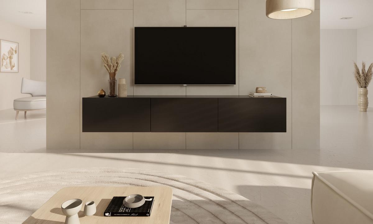 LOWBOARD Dallas 180/29,6/35 cm - Schwarz, Holzwerkstoff (180/30/35cm) - RAUMHIRSCH FURNITURE