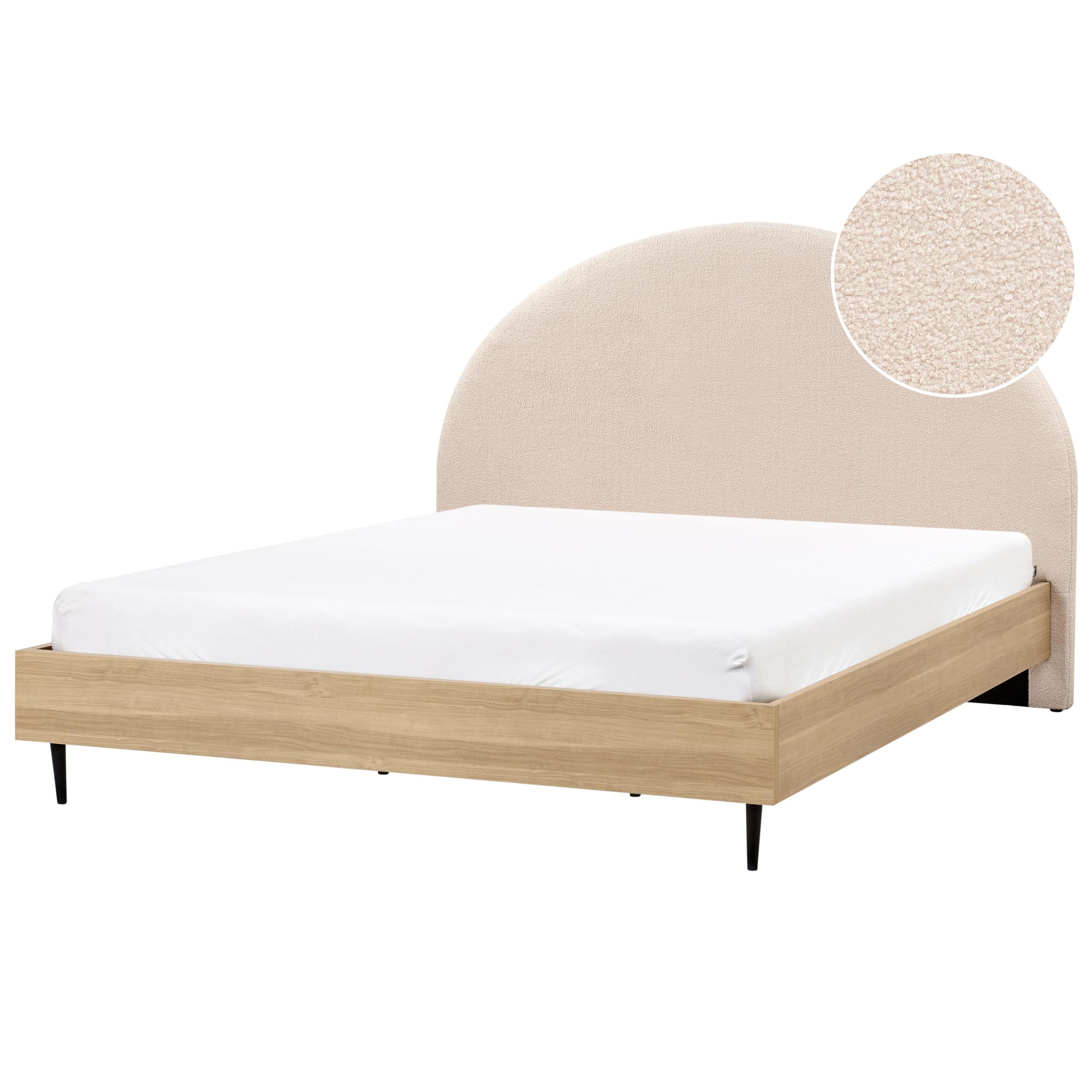 BETT mit Lattenrost 180x200 cm Beige Millay - Beige, Textil (180/200cm) - Beliani