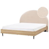 BETT mit Lattenrost 180x200 cm Beige Millay - Beige, Textil (180/200cm) - Beliani