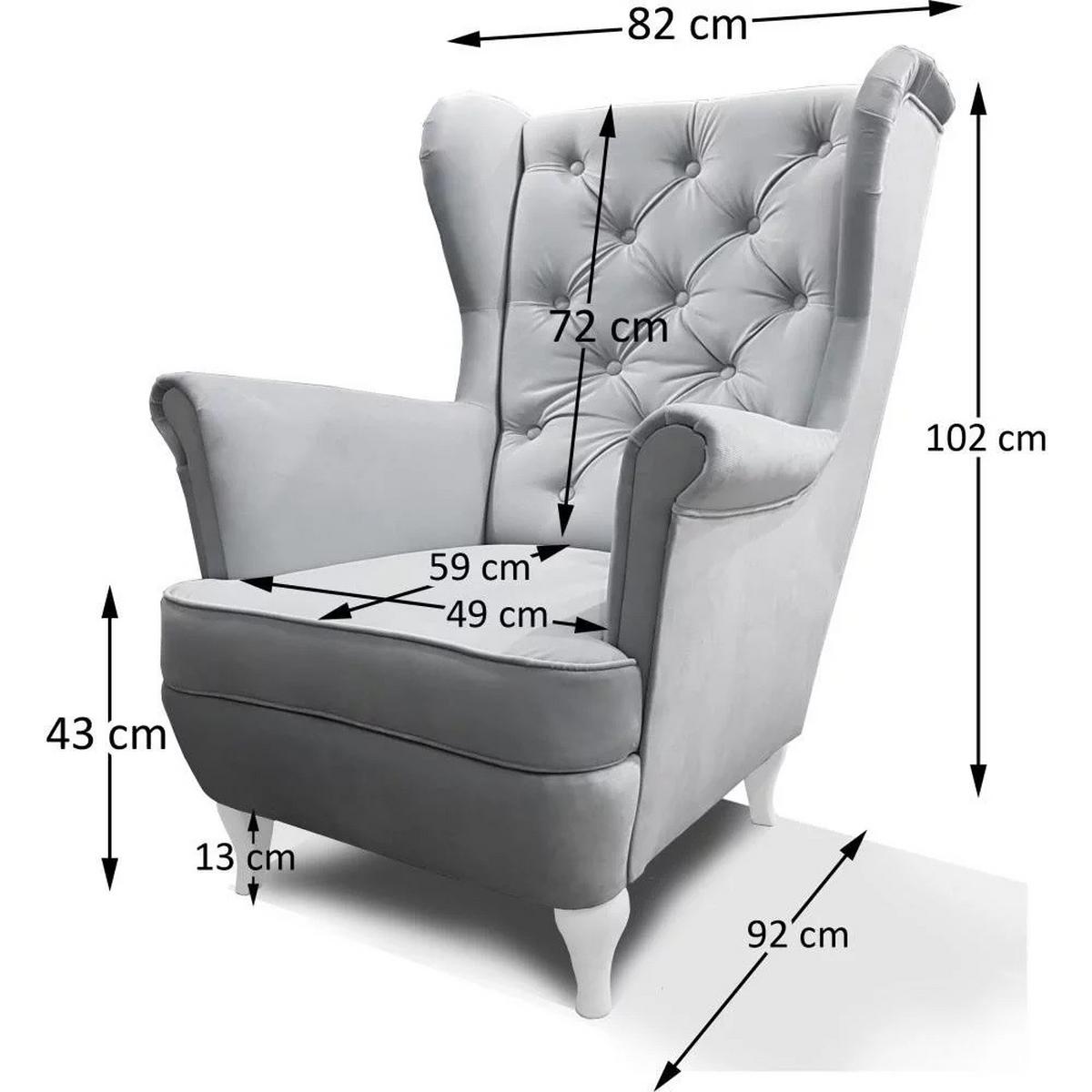 CHESTERFIELD-SESSEL Falco dunkelgrau mit Wenge Holzbeinen - Anthrazit, Holz/Textil (82/102/92cm) - Beautysofa