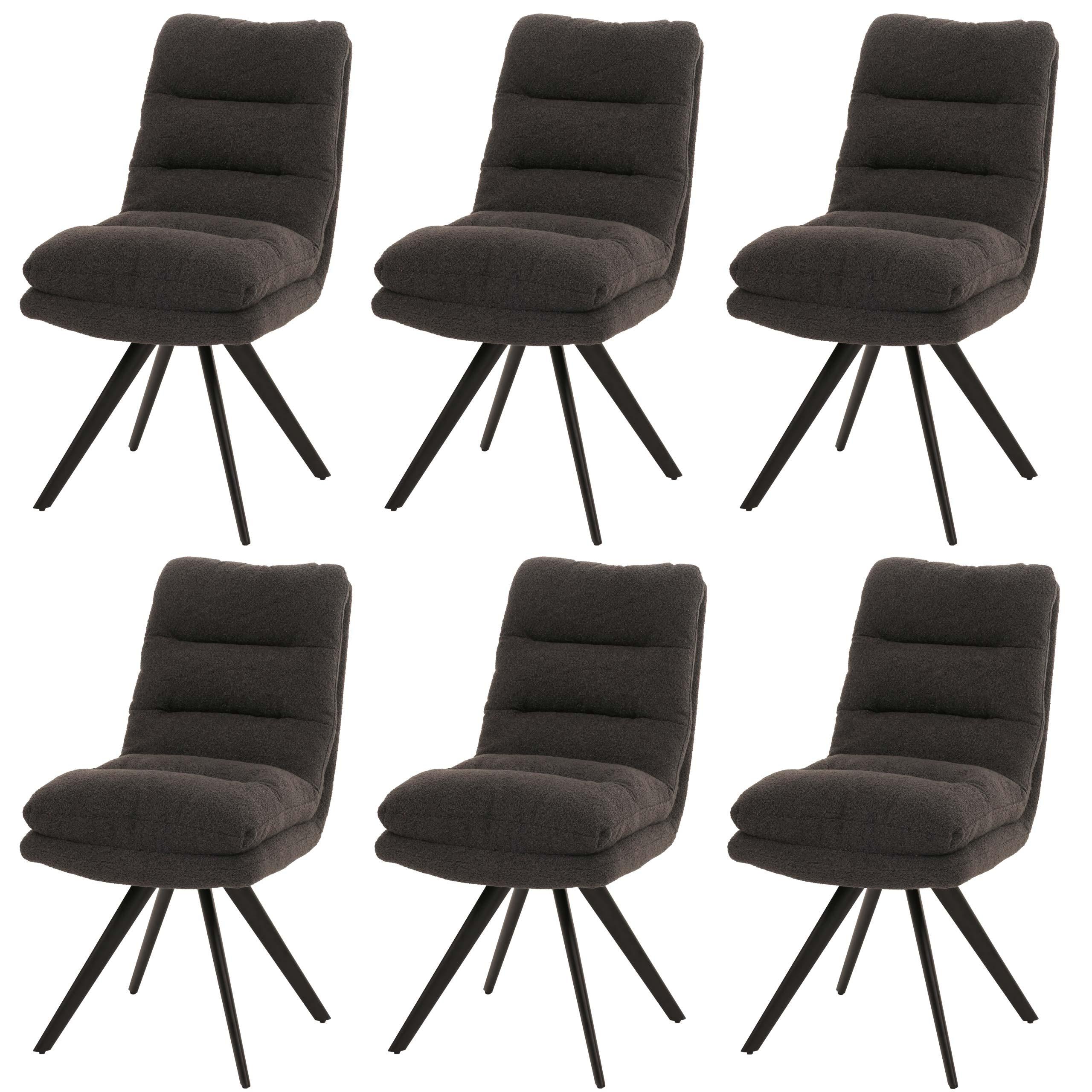 ESSZIMMERSTUHL Anthrazit 6er-Set - Dunkelgrau/Anthrazit, Textil (48/92/68cm) - MCW