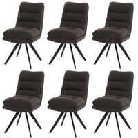 ESSZIMMERSTUHL Anthrazit 6er-Set - Dunkelgrau/Anthrazit, Textil (48/92/68cm) - MCW