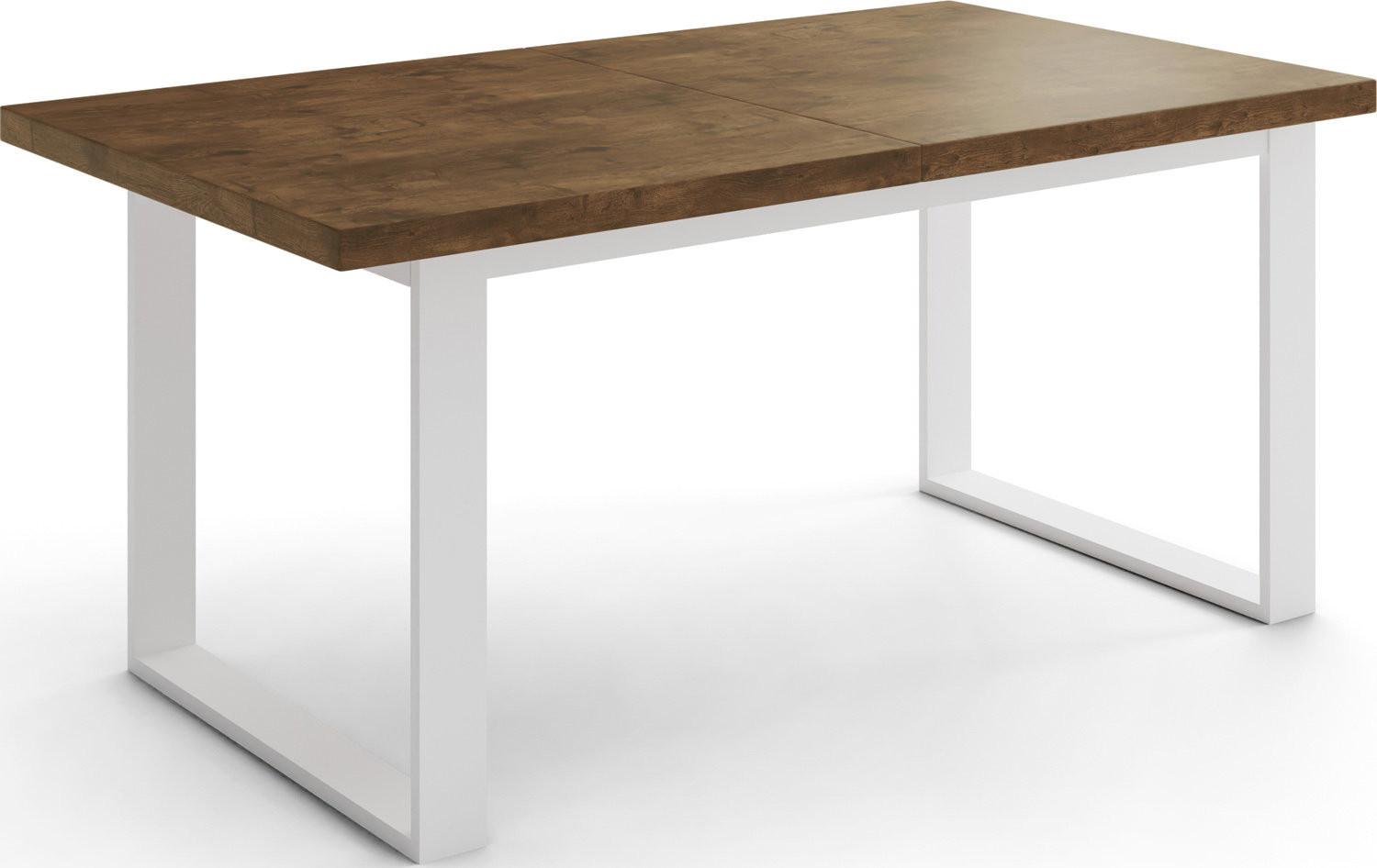 ESSTISCH Sana rechteckig ausziehbar, Lefkas Eiche 140/200/80/75 cm - Alteiche/Weiß, Holzwerkstoff/Metall (80/180/75cm) - WFL GROUP