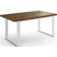 ESSTISCH Sana rechteckig ausziehbar, Lefkas Eiche 140/200/80/75 cm - Alteiche/Weiß, Holzwerkstoff/Metall (80/180/75cm) - WFL GROUP