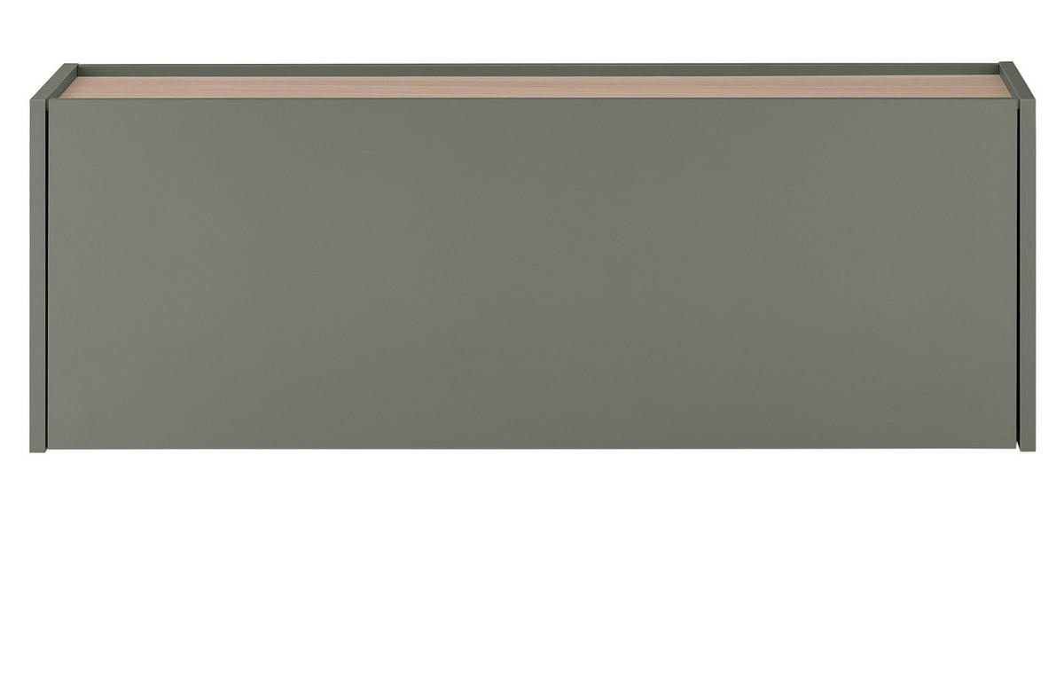 HÄNGESCHUHSCHRANK in Salbei Grün mit Eiche, Flurkommode Hängeschrank, 100 cm - Salbeigrün/Eichefarben, Holz/Holzwerkstoff (100/35/30cm) - Furn.Design
