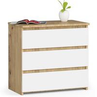 KOMMODE Eiche Artisan, Weiß 57/60/35 - Eiche Artisan/Weiß, Holzwerkstoff (60/57/35cm) - RAUMHIRSCH FURNITURE