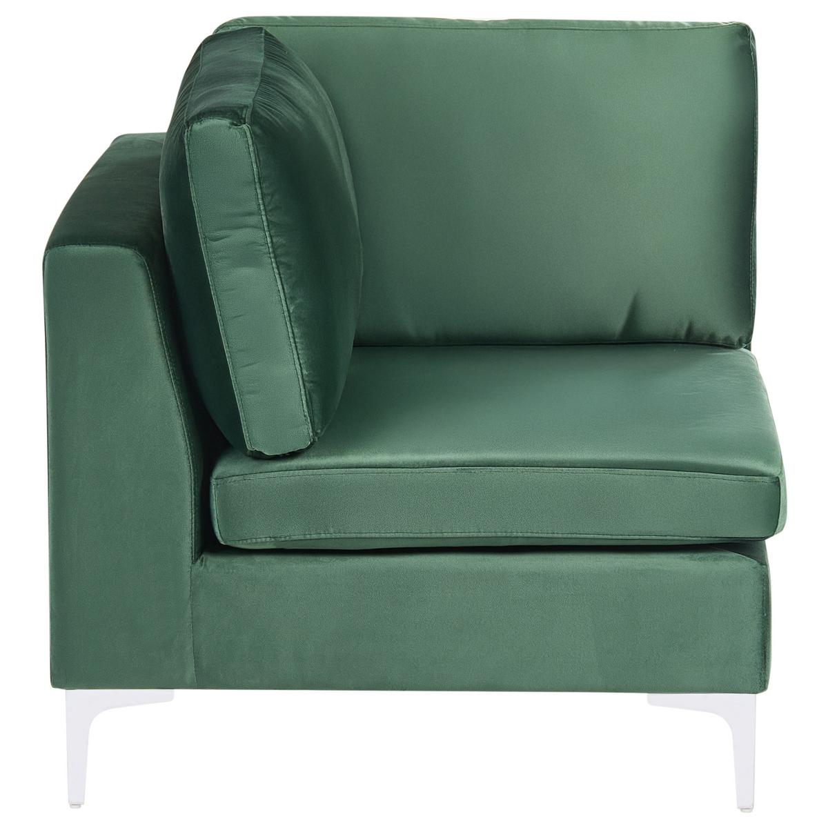 ECKSOFA Modul 4-Sitzer linksseitig Grün Samtstoff Evja - Grün, Textil (235/150cm) - Beliani