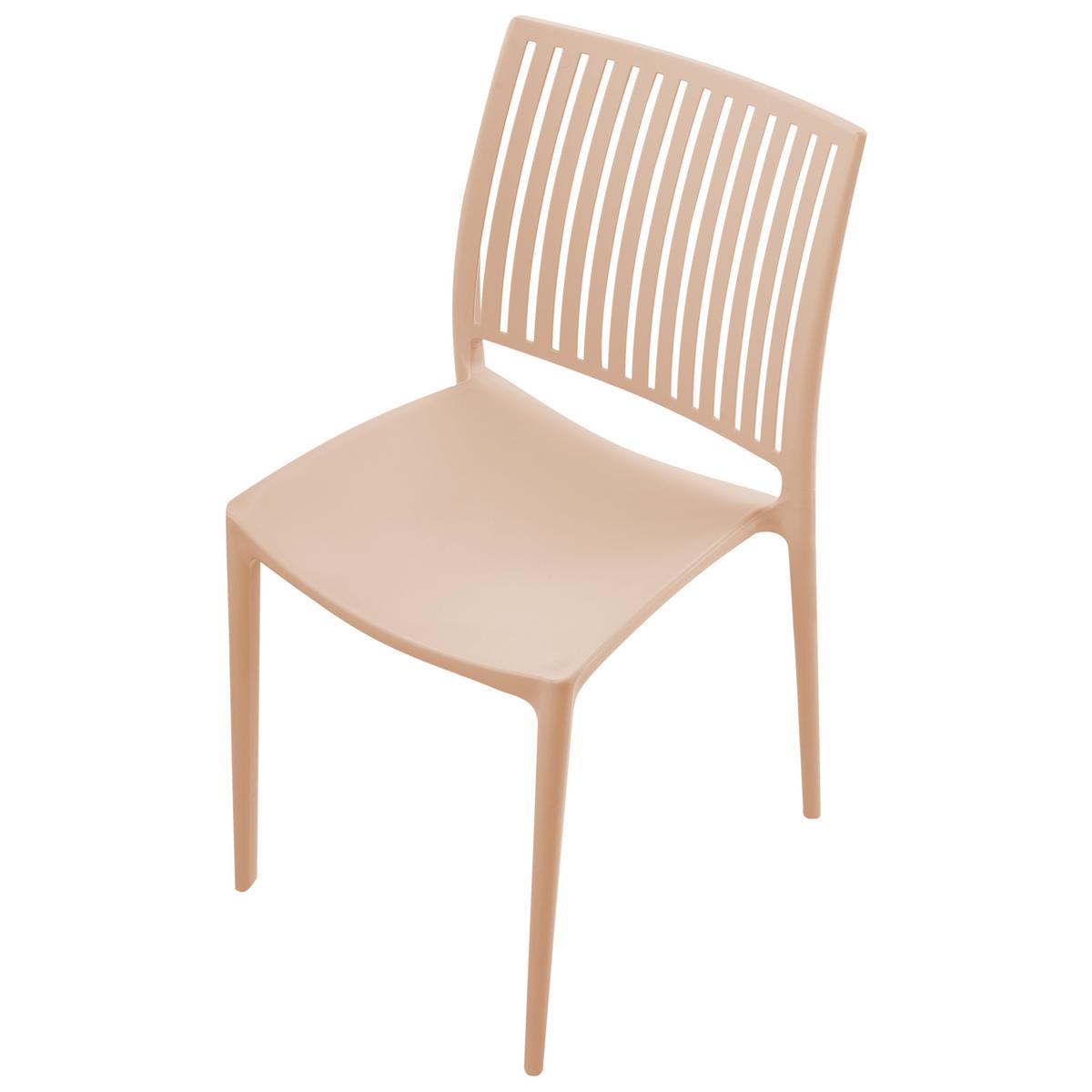 GARTENSTUHL 4er-Set Sandbeige Illumani - Sandfarben, Kunststoff (42/80/48cm) - Beliani