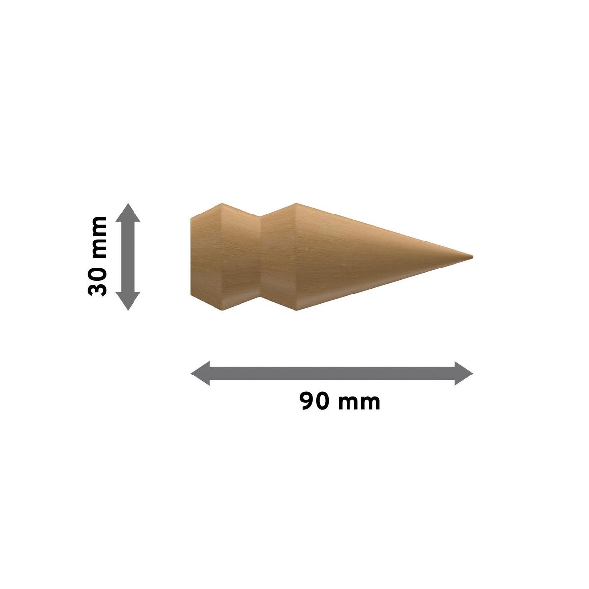ENDSTÜCKE FÜR GARDINENSTANGEN 16 mm Ø, Doman Buche, Packung 2 Stück - Buchefarben, Holz (9/3/3cm) - INTERDECO