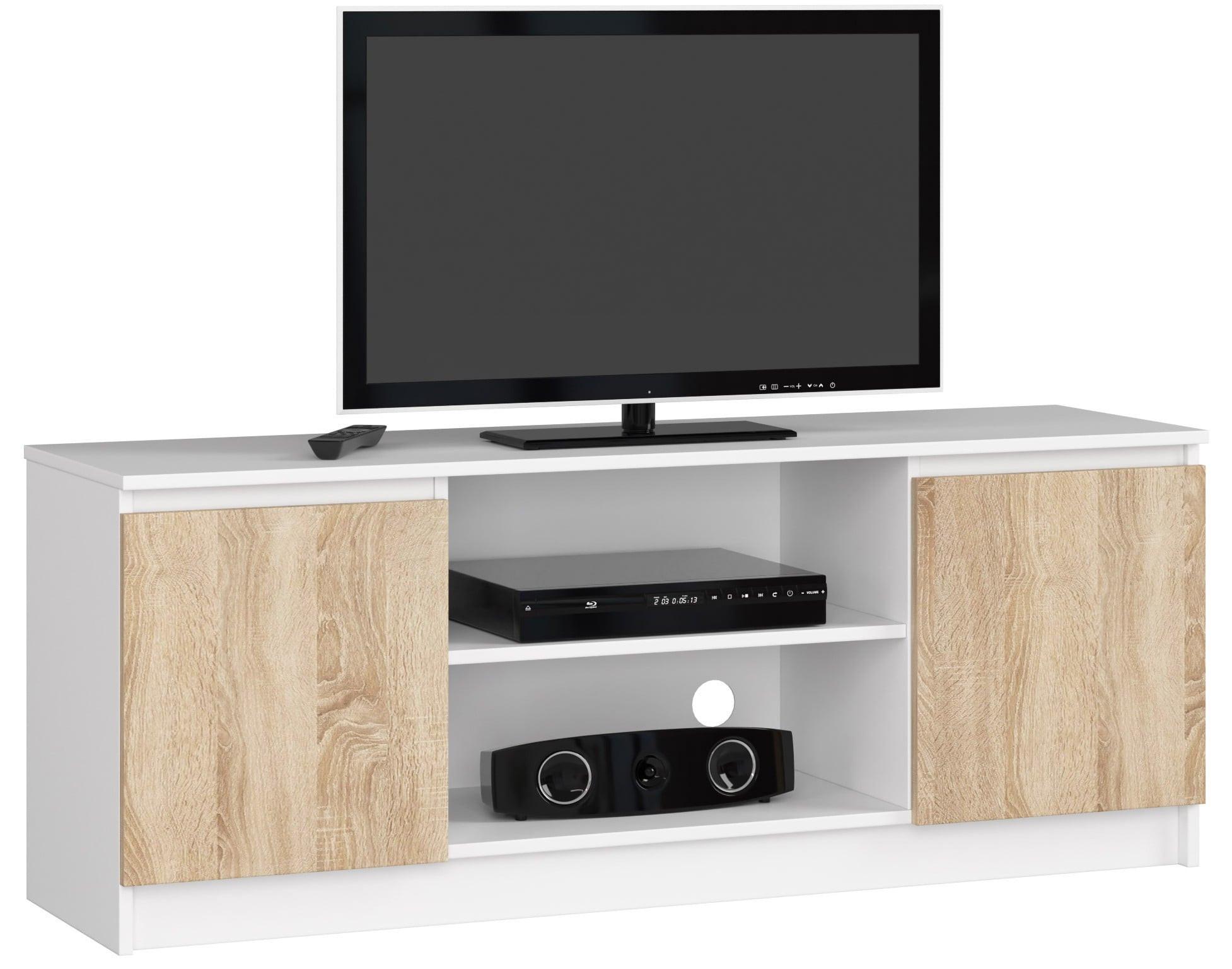 LOWBOARD Weiß, Eiche Sonoma 55/140/40 - Weiß, Holzwerkstoff (140/55/40cm) - RAUMHIRSCH FURNITURE