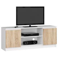 LOWBOARD Weiß, Eiche Sonoma 55/140/40 - Weiß, Holzwerkstoff (140/55/40cm) - RAUMHIRSCH FURNITURE
