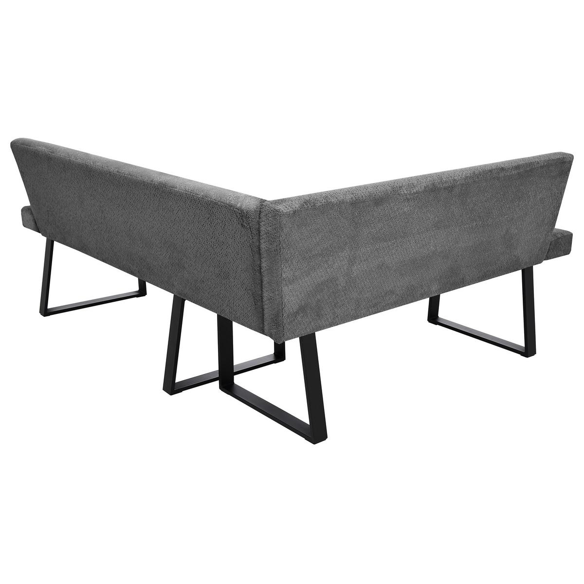 ECKBANK Cresto 212x173 cm, mit Metallbeinen, Egon-Stoff, Grau - Schwarz/Grau, Metall (212/173cm) - Beautysofa