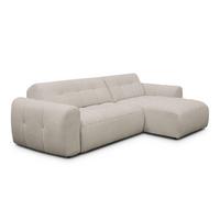 ECKSOFA LUMERO 4-Sitzer RECHTS, creme - Ecru/Schwarz, Holz/Textil (275/166cm) - Courtois Laville