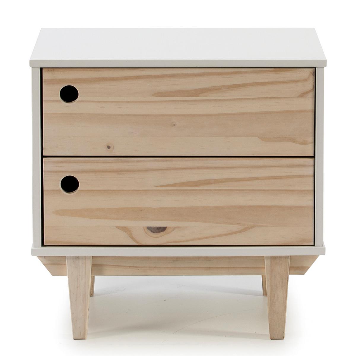 NACHTTISCH Roma 2 Schubladen Weiß - Weiß, Holz (50/49/35cm) - VS Venta-stock