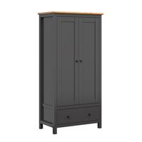 SCHRANK 2 Türen Duck Anthrazitgrau und Holz - Grau, Holzwerkstoff (101/203/57cm) - Petits-meubles