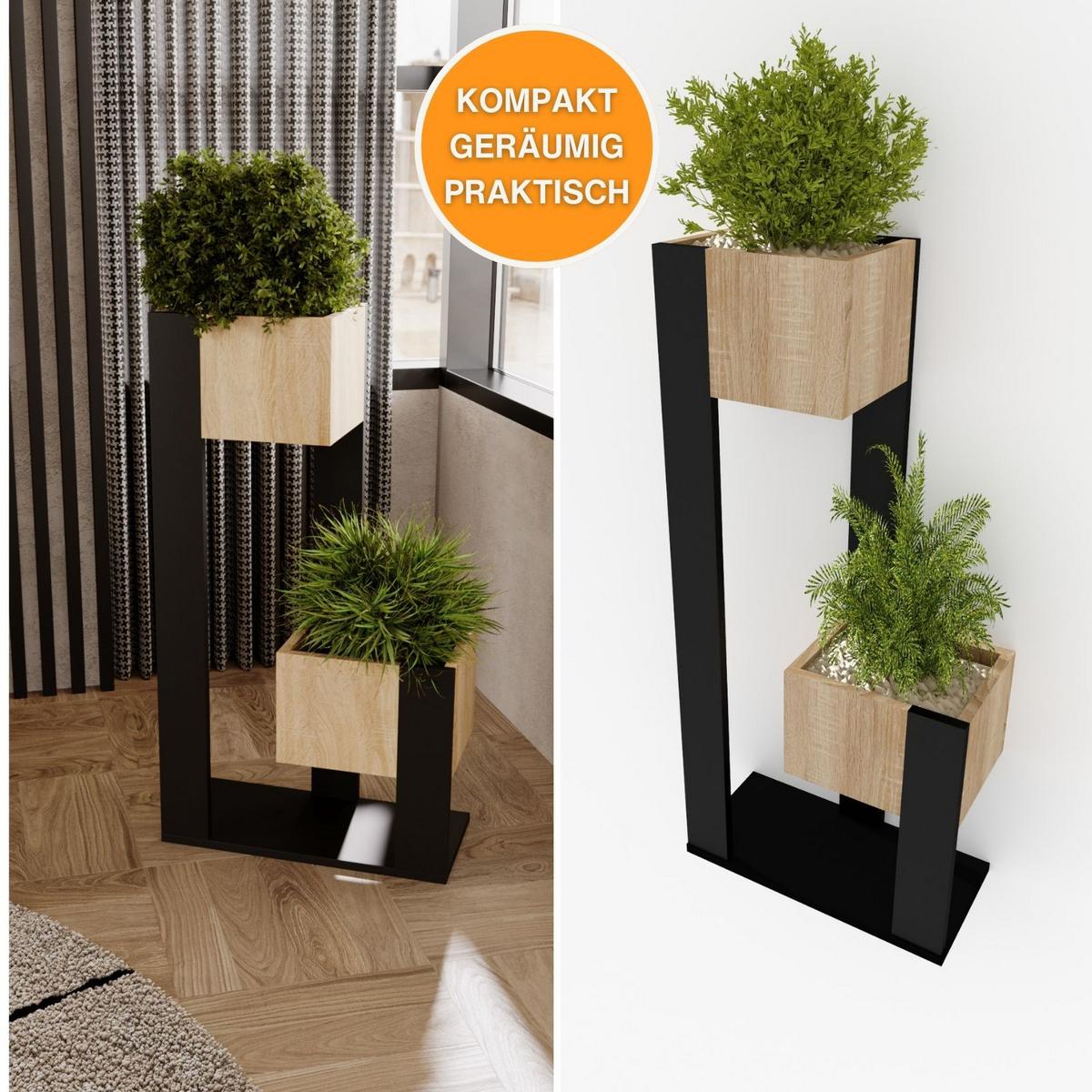 BLUMENSTÄNDER Duo 2 - Sonoma Eiche, Holzwerkstoff (23/98/49cm) - RAUMHIRSCH FURNITURE
