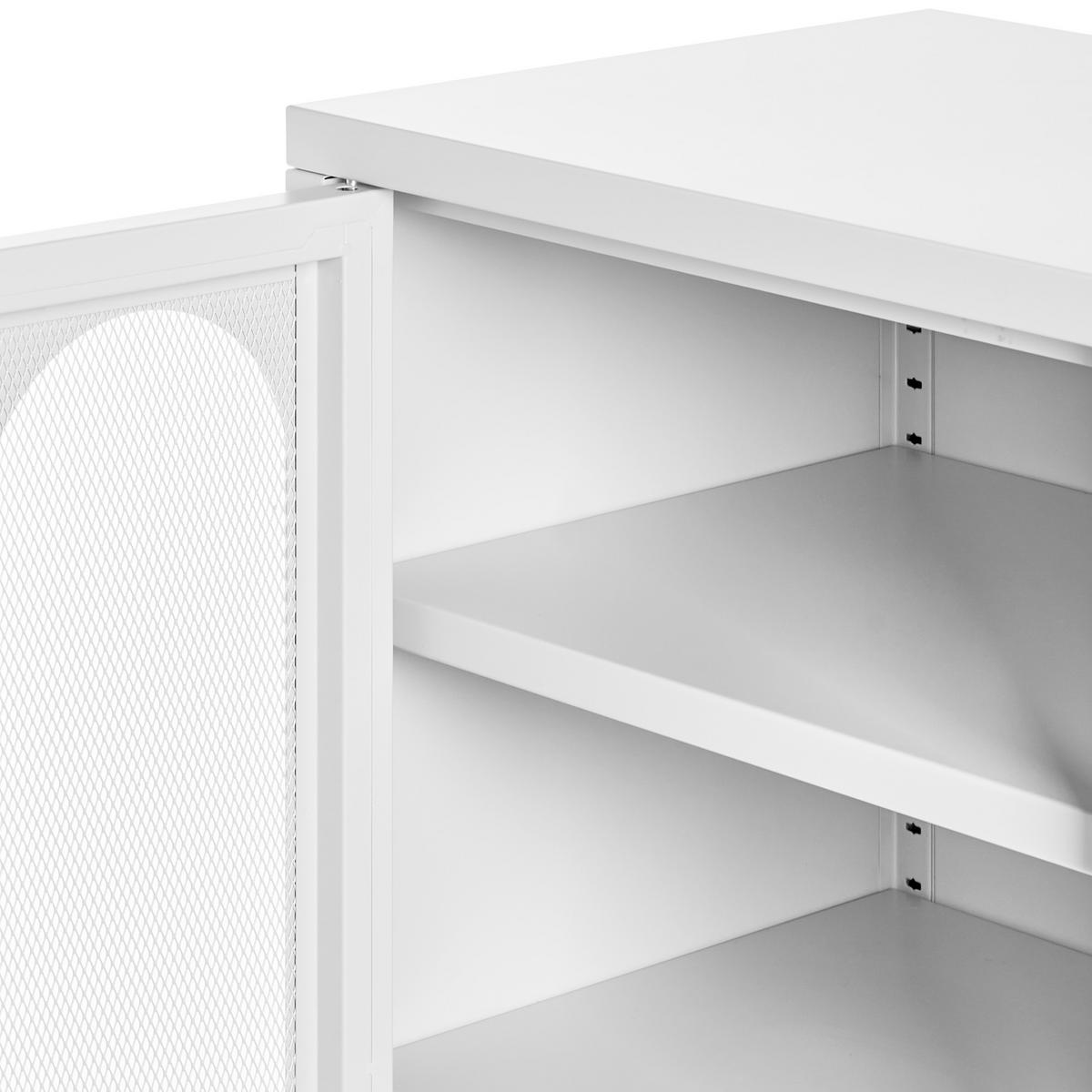 SIDEBOARD Metall Weiß Soletta - Weiß, Metall (47/108/35cm) - Beliani