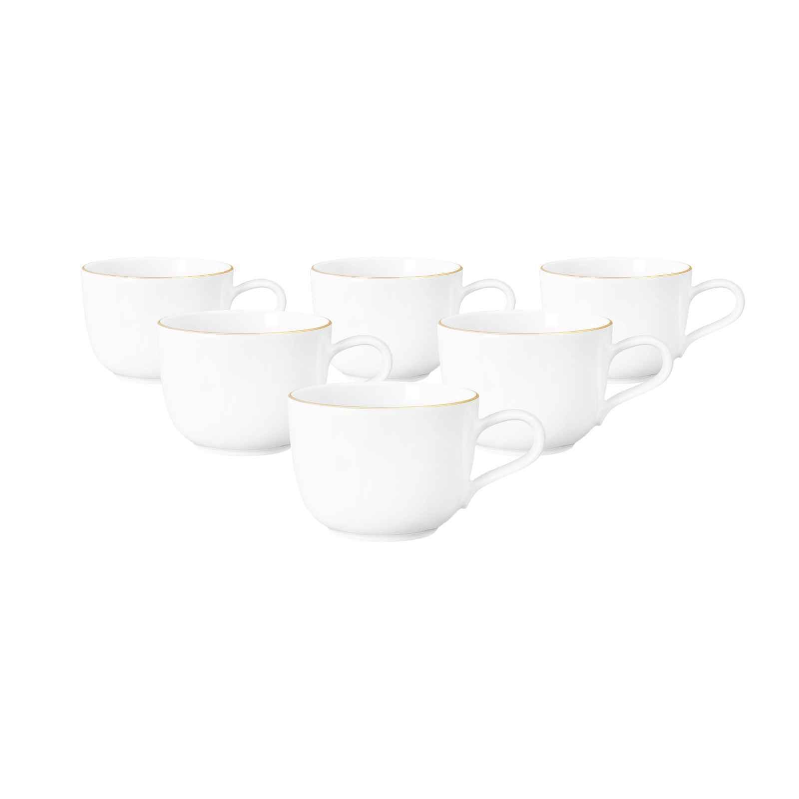 KAFFEETASSEN Liberty Goldrand weiß-gold 260 ml 6er Set - Goldfarben/Weiß, Keramik (0.26L) - Seltmann Weiden