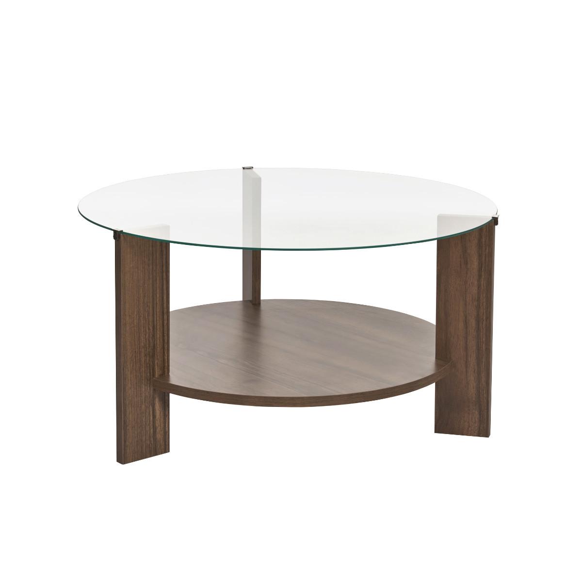 COUCHTISCH mit 2 Platten, davon eine aus gehärtetem Glas 75/75/40 cm - Naturfarben, Holzwerkstoff (7.5/75/40cm) - Calicosy