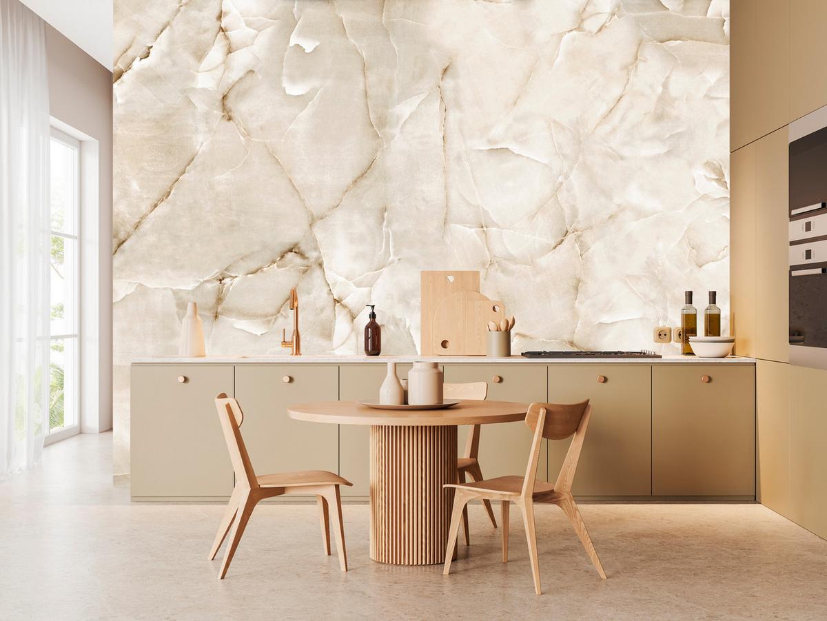 FOTOTAPETE für Wohnzimmer Beige Marmor Muster Stein 250x175 - Beige, Papier (250/175cm) - Muralo