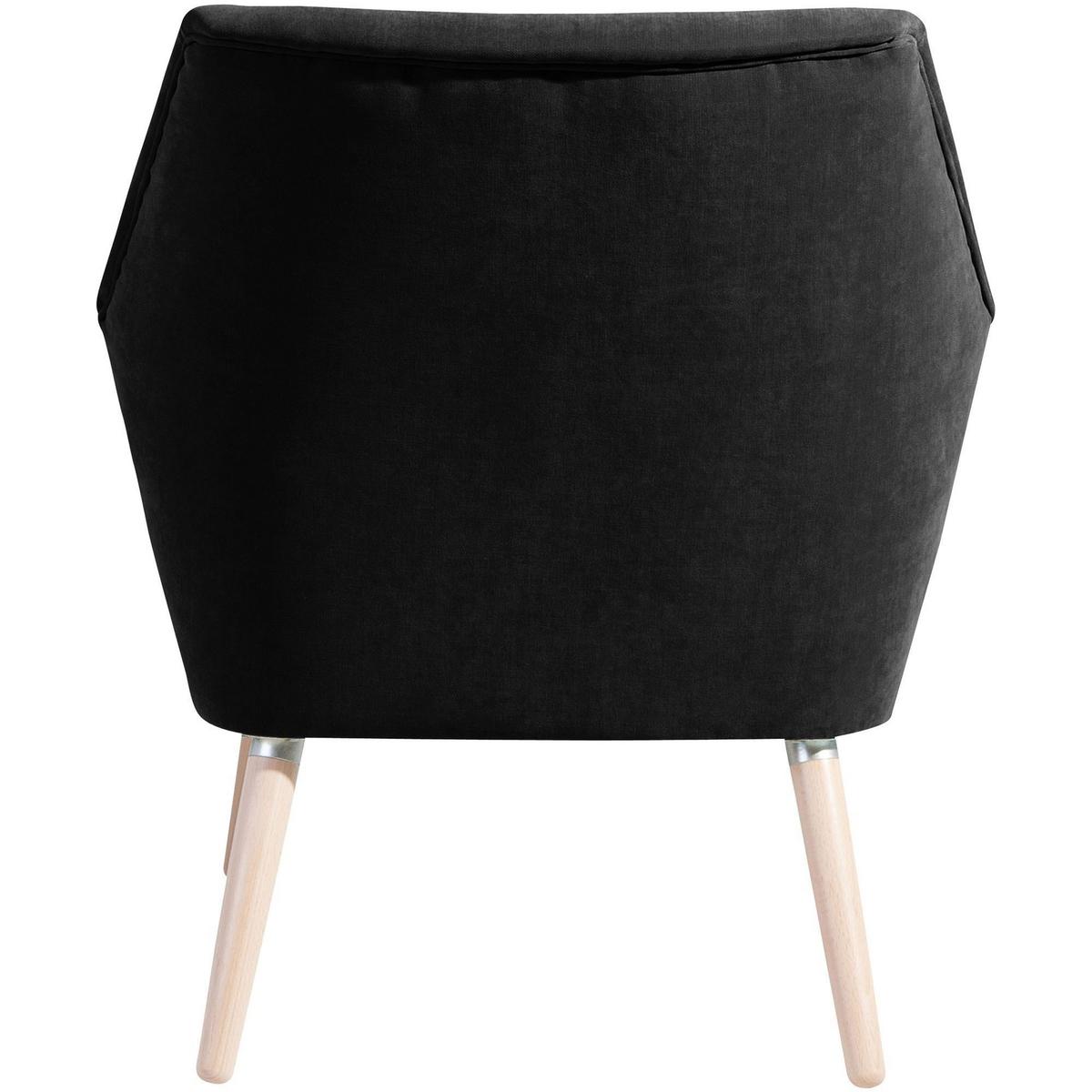 SESSEL Kachka Bezug Veloursstoff Buche natur / schwarz - Schwarz, Kunststoff (71/81/67cm) - 58aufmkessel