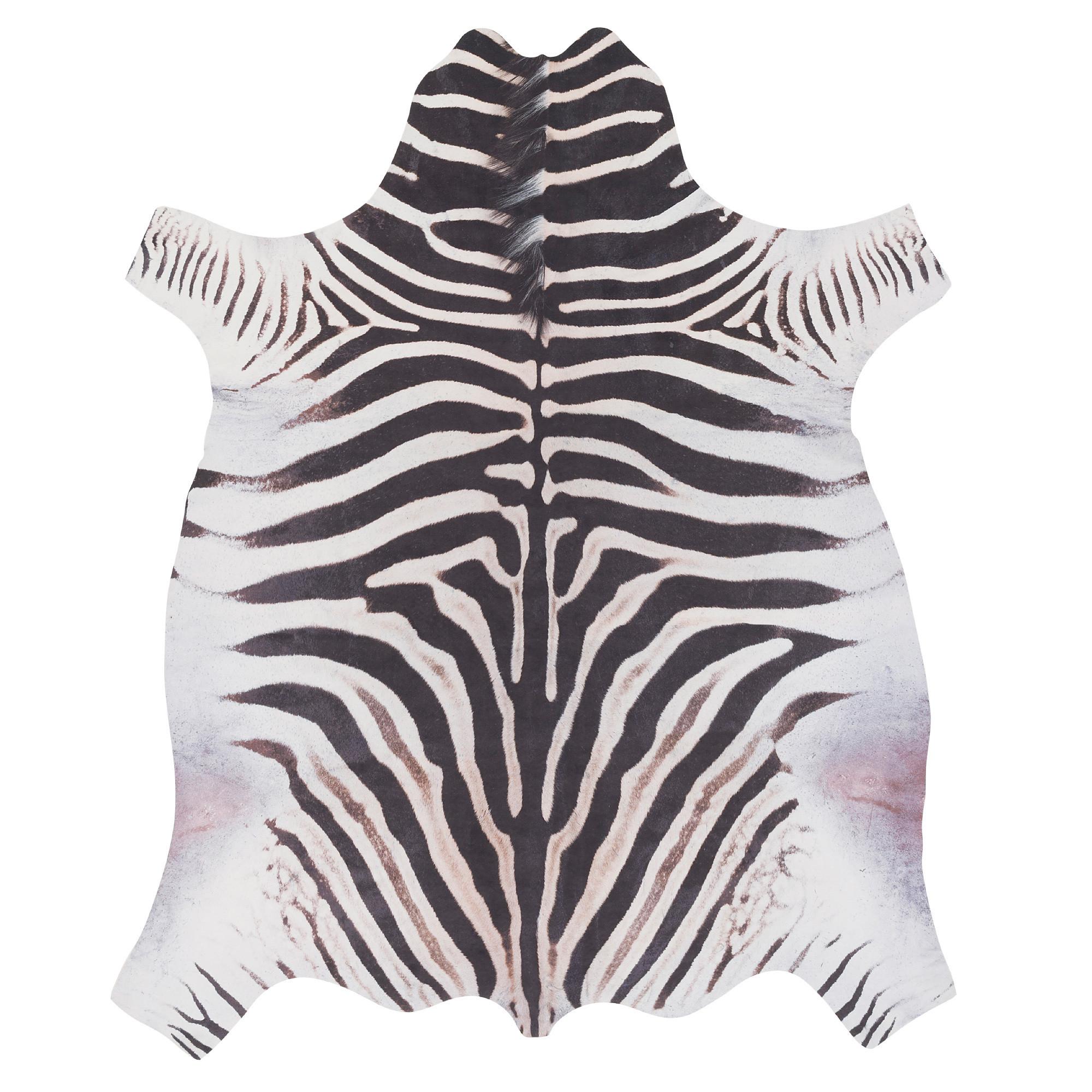 KUNSTFASER TEPPICH ZEBRA - Schwarz/Weiß, Textil (155/190cm) - Pergamon