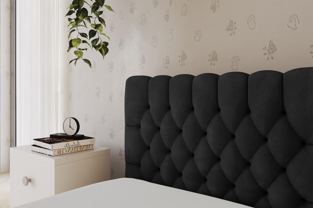 EINZELLBETT Jugendbett mit Bettkasten, Rechts - MULY 100x200 Schwarz - Anthrazit, Holzwerkstoff/Textil (100/200cm) - ALTDECOR