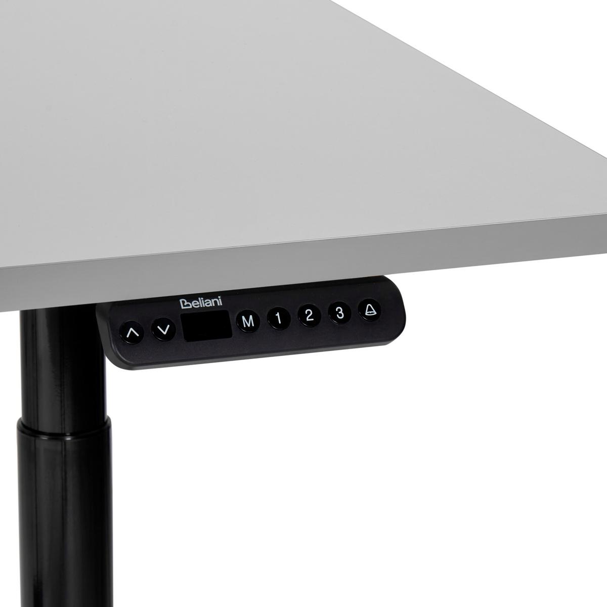 SCHREIBTISCH grauschwarz 120/72 cm elektrisch höhenverstellbar Destin IV - Schwarz/Grau, Holz (72/120/67cm) - Beliani