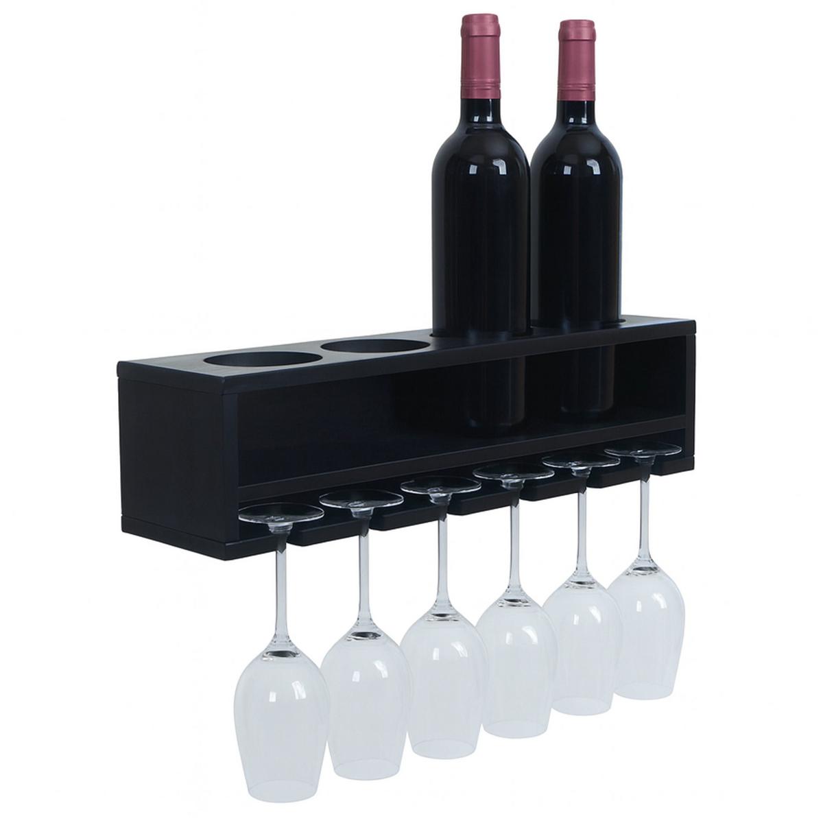 WEINREGAL Schwarz - Schwarz, Holz (48/12/12cm) - MCW