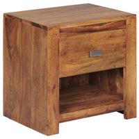 NACHTTISCH – Massivholz, 40x40x30 cm, Schublade & Ablage, Landhausstil - Braun, Holz (40/40/30cm) - KADIMA DESIGN