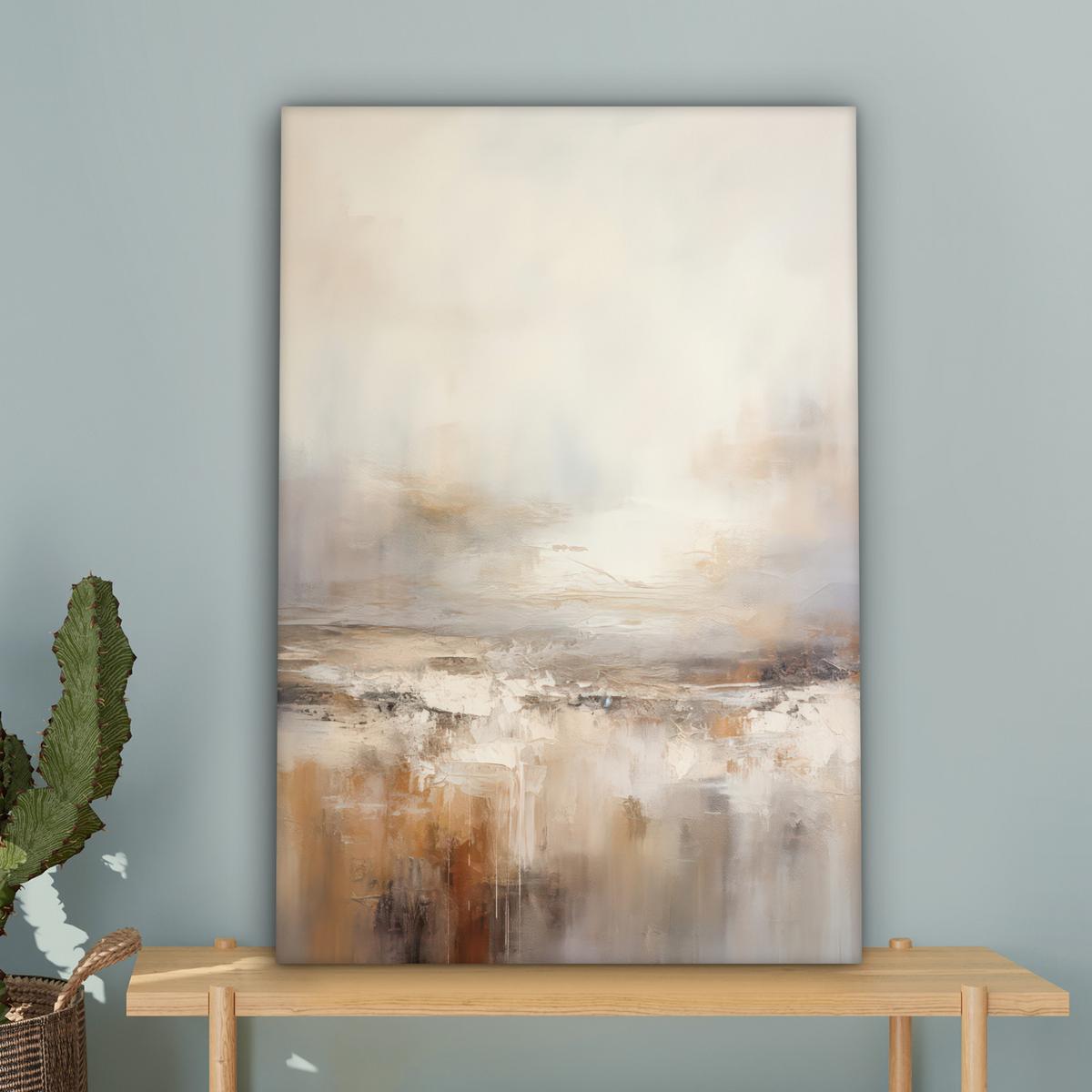 LEINWANDBILD Kunst - Industriell - Grau - Braun - Abstrakt Wanddeko 40x60 cm - Sandfarben, Textil (40/60cm) - MuchoWow