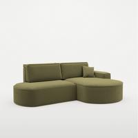 ECKSOFA Venedig Mit Schlaffunktion - Grün, Holzwerkstoff/Textil (278/179cm) - Fun Möbel
